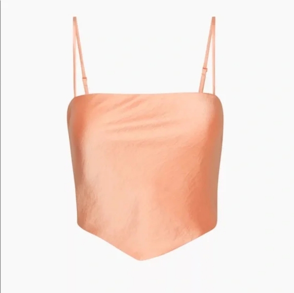 Aritzia Sunday BestElektra Camisole Sunny Apricot Satin Orange Size 2XS - Picture 1 of 12